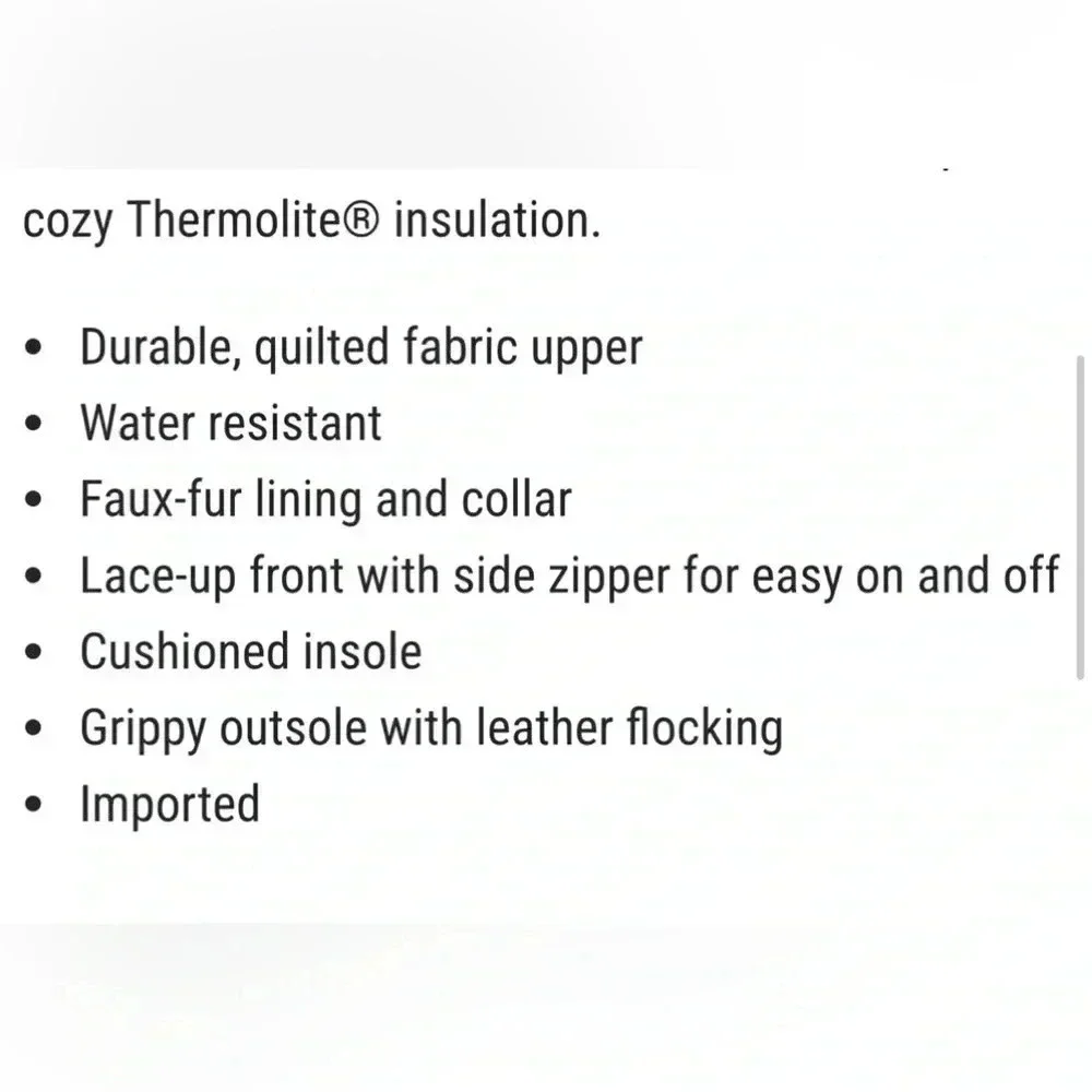 Tundra Perth Water resistant Thermolite insulation, zip up faux fur, snow boots